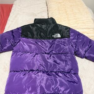 The North Face Black and Purple Puffer Jacket